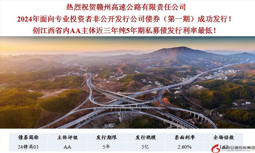 喜報(bào)！贛州交控集團(tuán)接連在資本市場(chǎng)發(fā)行債券成功！